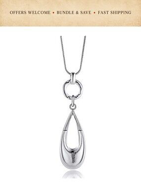 Silver Plated Waterdrop Pendant Y Necklace Long Layered Statement Bohemian Chain